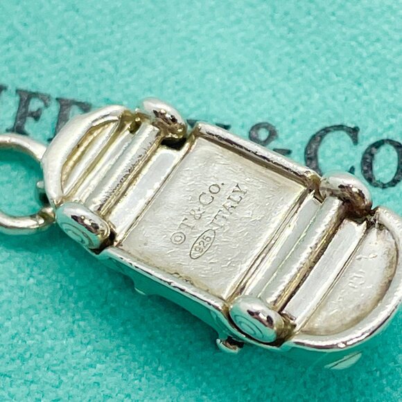Tiffany & Co. Blue Enamel Convertible Car Charm Sterling Silver Pendant - Picture 15 of 16